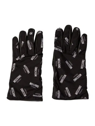Pre-owned Moschino Monogram Logo Winter Gloves In Multi