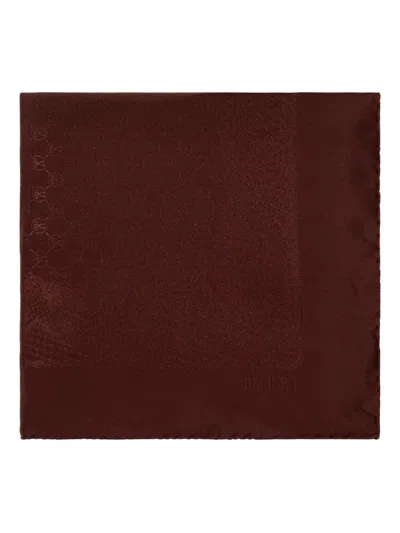Moschino Monogram-pattern Silk Scarf In Brown