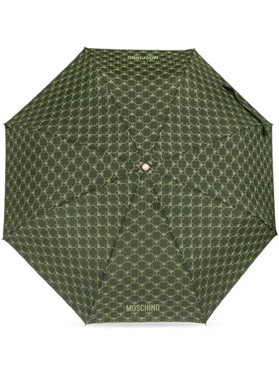 Moschino Monogram-pattern Umbrella In Green