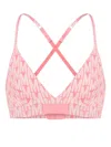 Moschino Monogram-print Bra In Pink