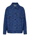 Moschino Monogram-print Denim Jacket In Blue