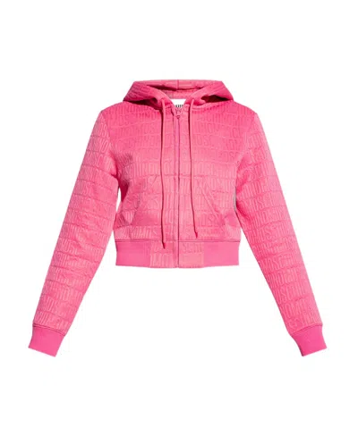 Moschino Monogram-print Hoodie In Pink