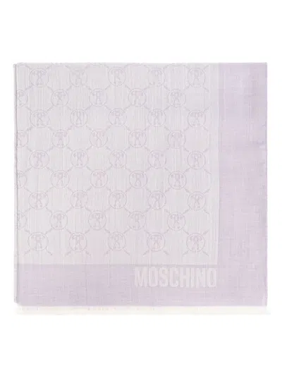 Moschino Monogram Scarf In Purple