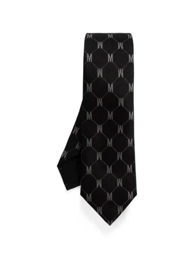 Moschino Monogram Silk Tie In Multi