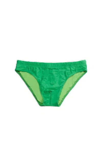 Moschino Monogram Swim Shorts In Verde
