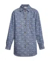 Moschino Blue All Over Denim Shirt In Blue