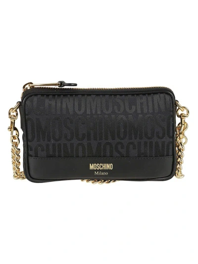 Moschino Monogrammed Shoulder Bag In Black