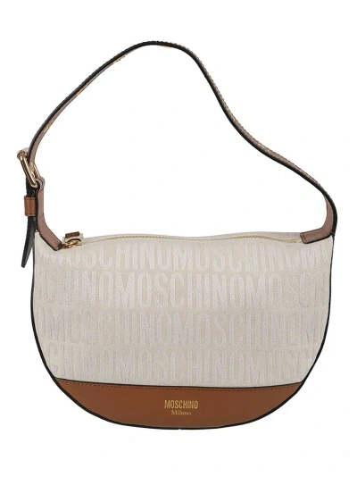 Moschino Monogrammed Shoulder Bag In White