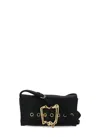 Moschino Morphed Buckle Shoulder Bag In Black