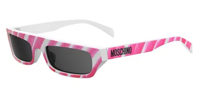 Moschino Mos047/s Sdh/ir Women's Sunglasses White Size 53 In Multi