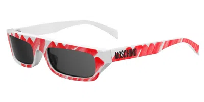 Moschino Mos047/s Wgx/ir Women's Sunglasses White Size 53 In Multi