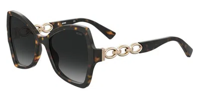 Moschino Mos099/s 086/9o Women's Sunglasses Tortoiseshell Size 54 In Dark Havana
