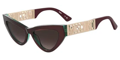 Moschino Mos170/s B17/ha Women's Sunglasses Burgundy Size 55