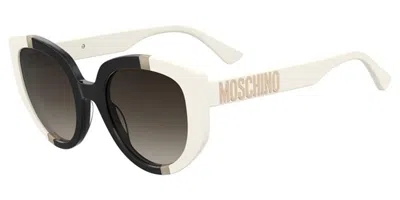 Moschino Mos173/s Ccp/ha Women's Sunglasses White Size 53 In White,black