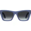 Moschino Mos181/s 54mm Gradient Rectangular Sunglasses In Blue