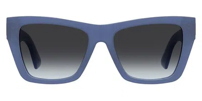 Moschino Mos181/s Pjp/9o Women's Sunglasses Blue Size 54 In Pattern