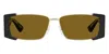 Moschino 57mm Rectangular Sunglasses In Brown