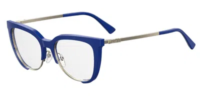 Moschino Mos530 Pjp Women's Glasses Blue Size 52 - Free Lenses - Blue Light Block Available In Blue Gold