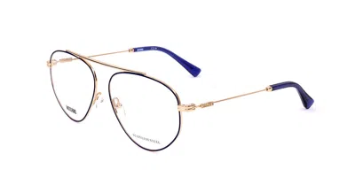 Moschino Mos576 Pjp Women's Glasses Blue Size 56 - Free Lenses - Blue Light Block Available In Blue Gold