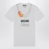 Moschino Oversized Cotton T-shirt With Playful Croissant Print In White