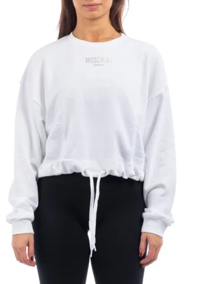 Moschino Swim Sweatshirt In Bianco