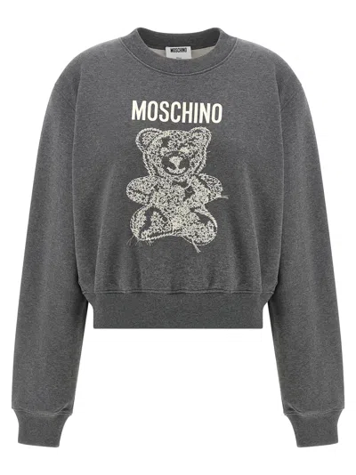 Moschino ' Teddy Bear' Sweatshirt In Gray