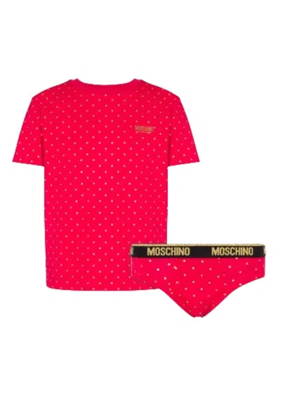 Moschino Underwear T-shirt And Briefs In Rosso