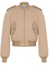 Moschino Raglan-sleeve Cropped Bomber Jacket In Multi Beige
