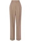 Moschino Geometric-print Virgin-wool Trousers In Multi Beige