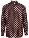 Moschino Polka-dot Silk Shirt In Multi Brown