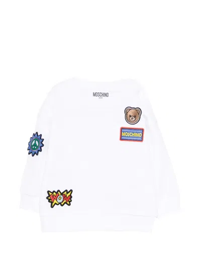 Moschino Babies' Multi-patch Sweatshirt In White