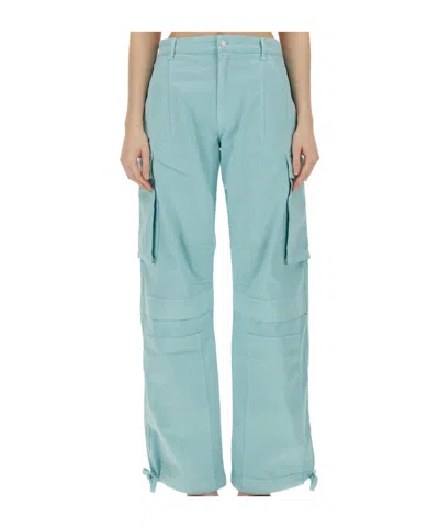 Moschino Multi-pocket Button Casual Pants In Blue