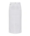 Moschino Denim Midi Skirt In White