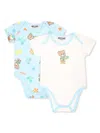 Moschino Multi Print Teddy Bear Bodies Set (set Of Two) In Blue