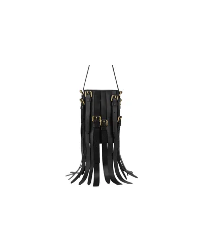 Moschino Multibelts Nappa Bucket Bag In Black
