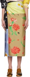 Moschino Multicolor All Over Daisy Print Midi Skirt In 2888 Multi Only One