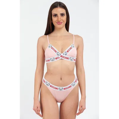 Moschino Multicolor Cotton Bra In Pink