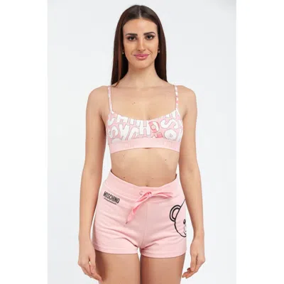 Moschino Multicolor Cotton Bra In Pink