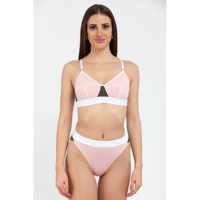 Moschino Multicolor Cotton Bra In Pink