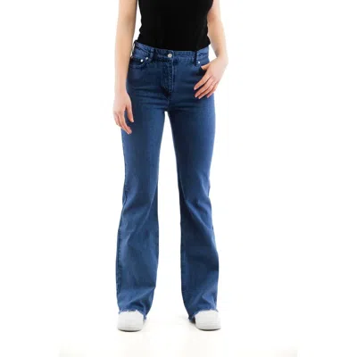 Moschino Multicolor Cotton Flared Jeans In Blue