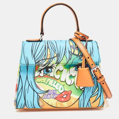 Pre-owned Moschino Multicolor Leather Eyes Capsule Top Handle Bag
