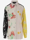 Moschino Oversized Mixed Print French Collar Long Sleeves In Multicolor