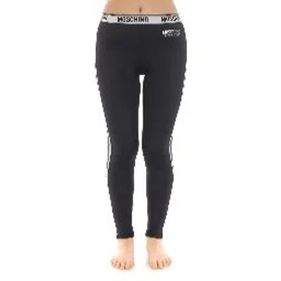 Moschino Multicolor Polyamide Leggings In Black