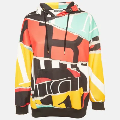 Pre-owned Moschino Multicolor Printed Jersey Oversized Hoodie S