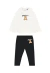 Moschino Multicolor Set For Baby Girl With Teddy Bear In Black