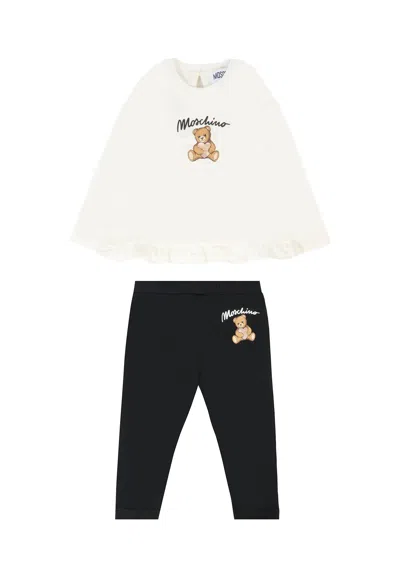 Moschino Multicolor Set For Baby Girl With Teddy Bear In Black