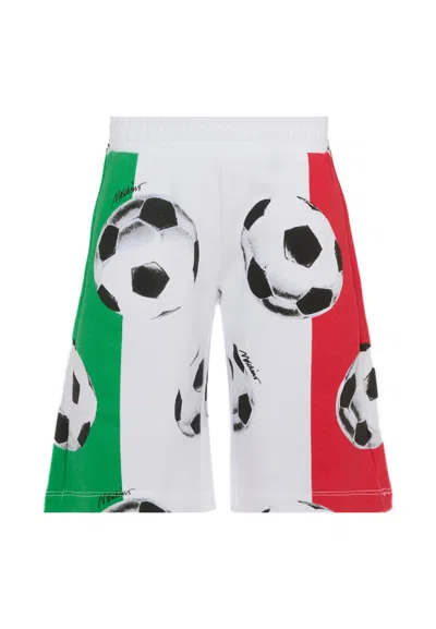 Moschino Kids' Multicolor Shorts For Boy With Football Print
