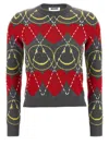 Moschino Wool Blend Pullover Smiley Grey