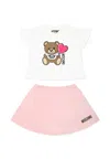 Moschino Multicolor Suit For Baby Gir With Teddy Bear In Multicolor