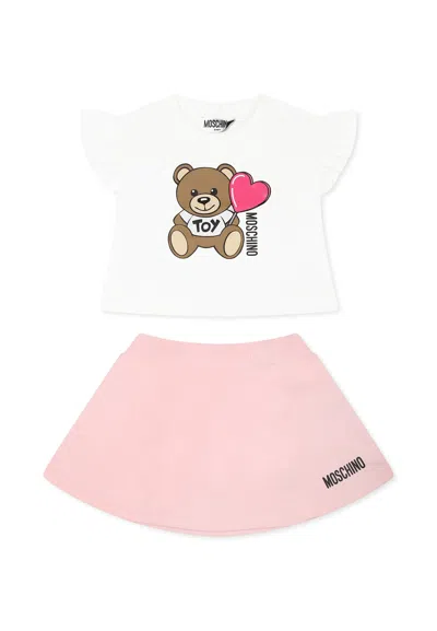 Moschino Kids' Multicolor Suit For Baby Gir With Teddy Bear